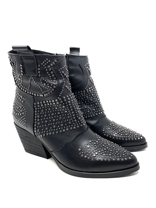 Texano donna con borchiette IL LACCIO | 6012LEATHERBLACK